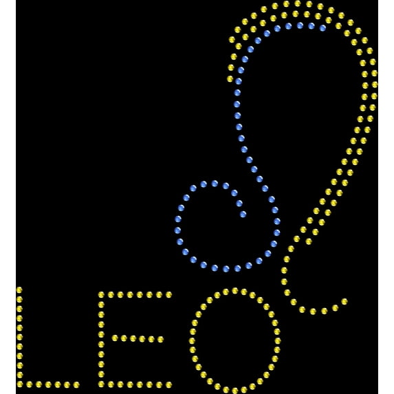 Rhinestone Bling Sparkle Iron On Transfer DIY Zodiac Bling Leo