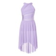 thumbnail image 6 of renvena Girls Sleeveless Ballet Dance Lyrical Modern Contemporary Halter Neck High-low Maxi Dress Lavender 8, 6 of 7