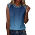 thumbnail image 6 of Trgacdwlo Tank Tops for Women Tie Dye Crew Neck Womens Sleeveless Shirts Color Block Summer Vintage Women Tops, 6 of 7