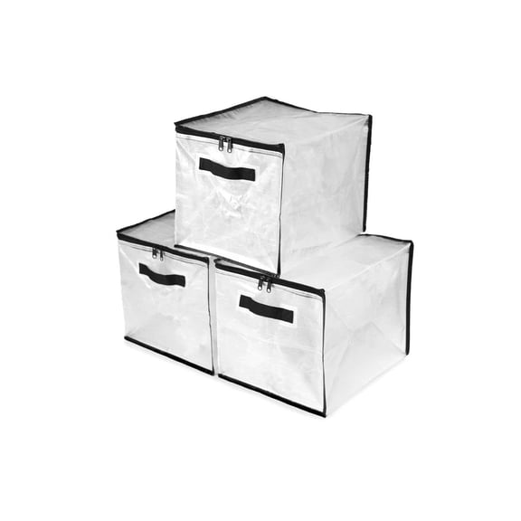 Mainstays Clear Heavy Duty 13 Inch Cube Storage Bag Set, 3 Pack