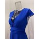 thumbnail image 3 of Vestido maxi de manga corta con escote en V profundo para mujer Vestido de noche de fiesta de club con abertura en la cintura alta Vestido de color sólido Azul Zefei Wu 9024735078524, 3 of 3