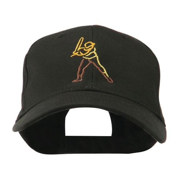 Men's Baseball Outline Embroidered Cap - Black OSFM