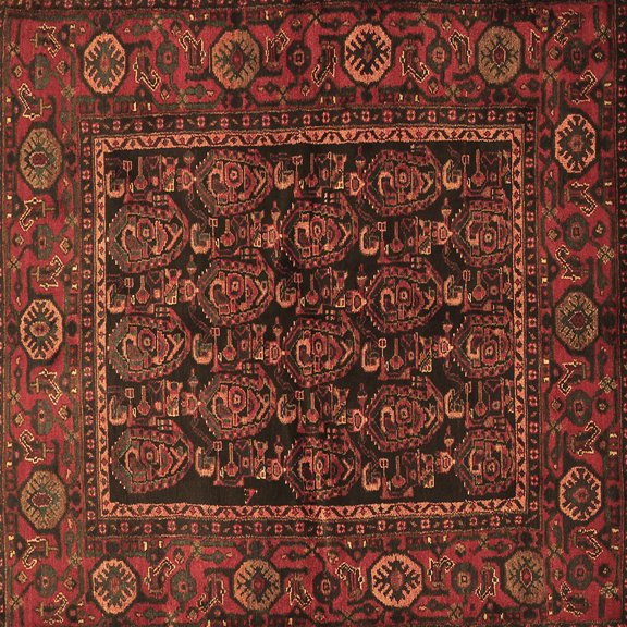 Ahgly Company Indoor Square Persian Brown Traditional Area Rugs, 3' Square
