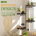 thumbnail image 2 of Window Rotating Plant Stand Shelf Indoor Black Metal Floating Shelves 4-Tier Wall Mount Plant hanger Holders for Wall Planter Modern Home Decor window sill gifts, 2 of 7