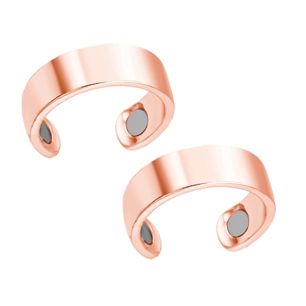 Vogacara 2 piezas de anillos abiertos profesionales de tamaño pequeño para mujeres y hombres, equipo de protección corporal de Color sólido, anillo cuidado de los oídos Oro rosa Vogacara CE007788-03