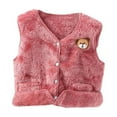 thumbnail image 3 of GYRATEDREAM Toddler Baby Boy Girl Fleece Vest Coat Sleeveless Waistcoat Fall Winter Warm Outerwear with Pockets for 4-5Y Pink bear, 3 of 9