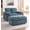 Blue, variant on Noble House Wesley Double Sofa Recliner, Adjustable Chenille Fabric Chair with Charging Port and Storage Ottoman, Brown