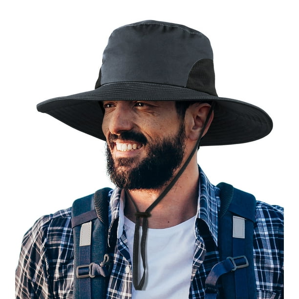 CENSGO Sun Buckets Hat for Men UV Protection Polyester Brim Boonie Hat