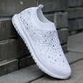 thumbnail image 5 of Women Sparkly Glitter Sneakers Ladies Casual Slip on Trainers Sock Shoes, 5 of 11