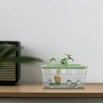 SEWCHICS Indoor Hydroponic Fish Tank Garden Desktop Aquarium with Safety Lid