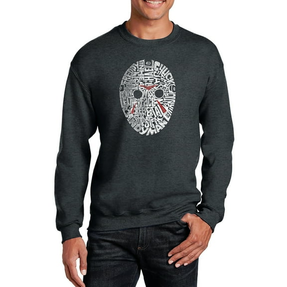 LA Pop Art Men's Word Art Crewneck Sweatshirt - Slasher Movie Villians