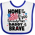 thumbnail image 3 of Inktastic Home of the Free Because My Daddy is Brave with Flag Boys or Girls Baby Bib, 3 of 4