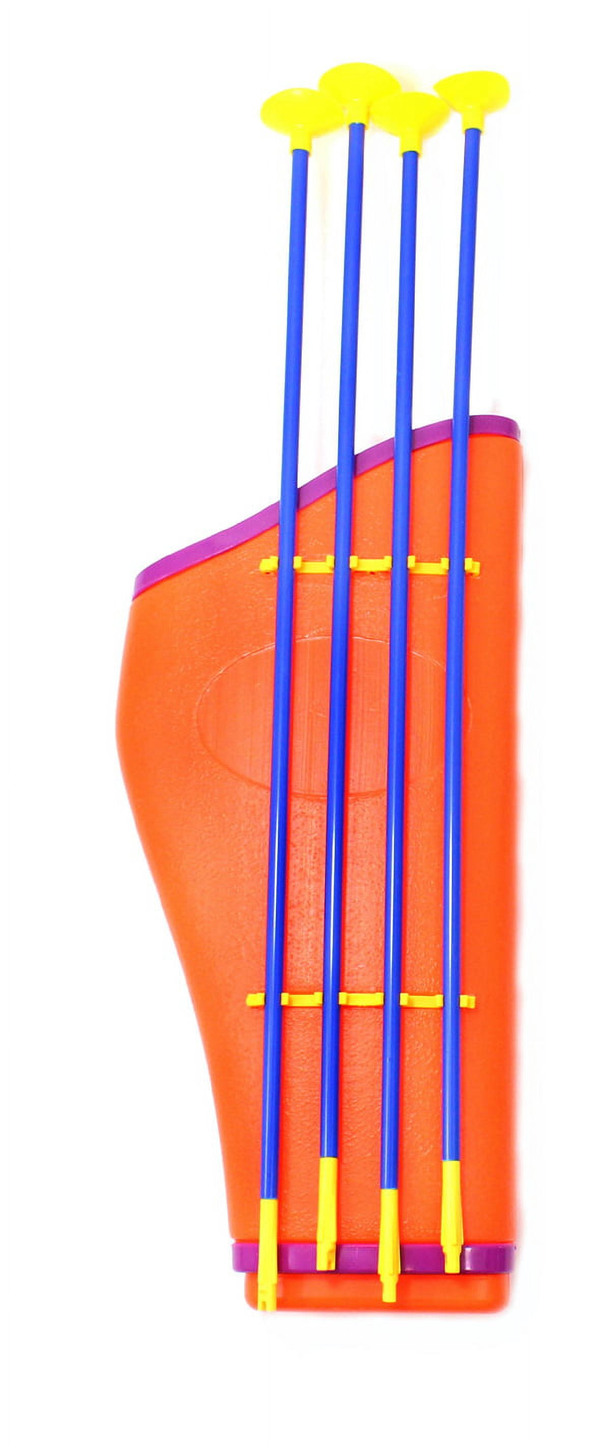PlayWorld Giddyup! Buck's 32" Toy Archery Bow And Arrow Set For Kids - Four Suction Cup Arrows - Multicolor
