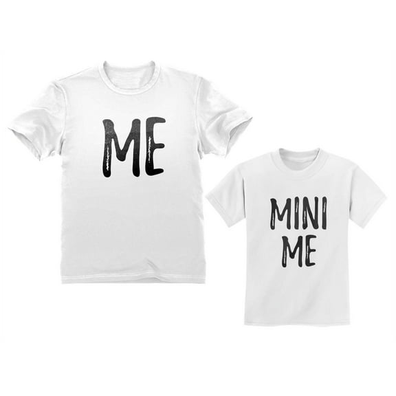 Dad and Son Matching T-Shirts Funny Me & Mini Me Matching Set Dad White XX-Large / Son White 5/6