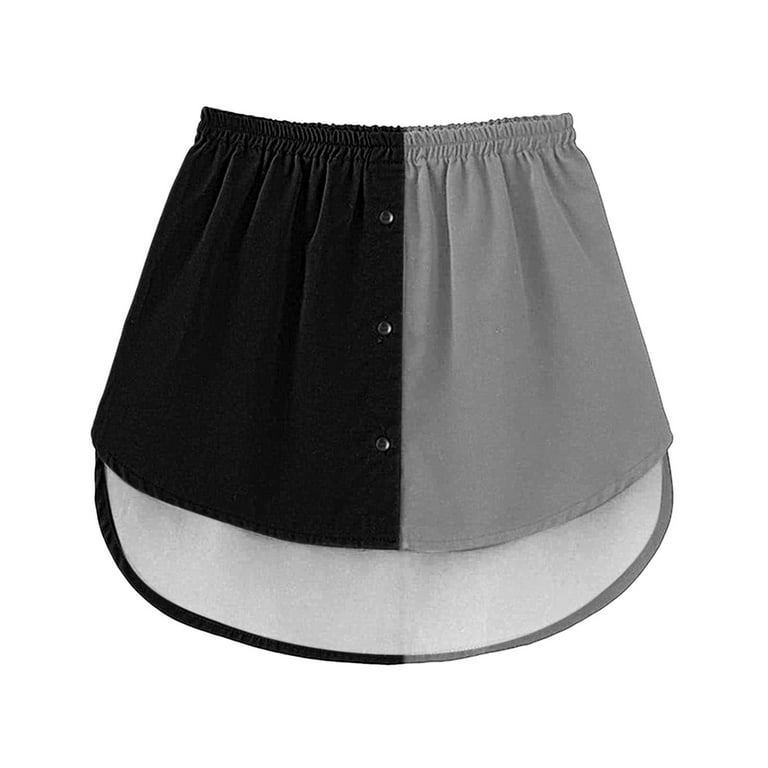 Fake Top Lower Sweep Skirt, Elastic Waist Layering Hemline Shirt Extender  for Women 