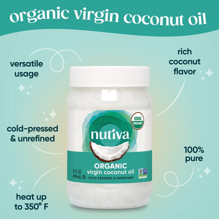 Nutiva, Organic Virgin Coconut Oil, 15 fl oz, Cold-Pressed