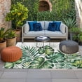 thumbnail image 2 of Summer Tropical Leaves Outdoor Rug for Patio/Deck/Porch, Non-Slip Large Area Rug 5 x 7 Ft, Botanical Green Palm Indoor Outdoor Rugs Washable Area Rugs, Reversible Camping Rug Carpet Runner, 2 of 8