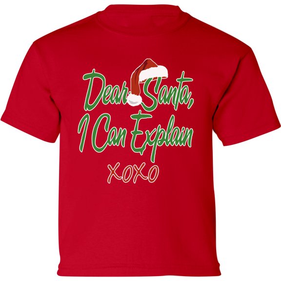 Dear Santa I Can Explain Christmas Graphic Shirt - Merry Christmas Toddler Tees for Kids - Funny Xmas Outfit Toddler Boys Girls T-Shirt Xmas Gifts