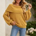 thumbnail image 5 of Wenini Women's Shoulder Solid Color Knit Sweater Top Long Sleeve Loose Casual Pullover Top, 5 of 7