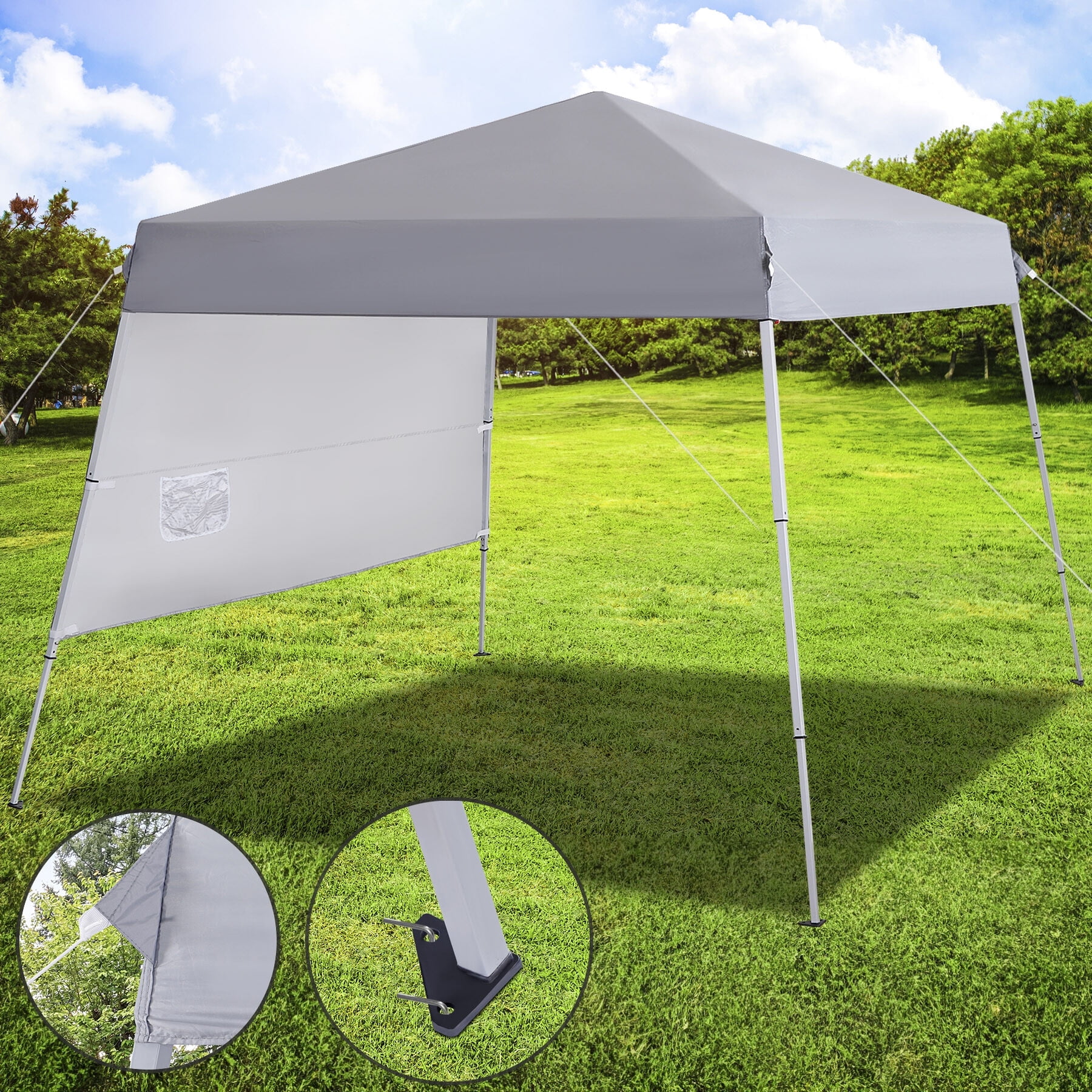 ZENY 8x8 Ft Pop Up Canopy Outdoor Lift-Up Tent with Wheeled Bag, White