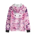 thumbnail image 2 of Chririnla Axolotl Cherry Blossom Fleece Zip Up Hoodie for Boys and Youth - Fuzzy Sweatshirts for kids Athletic Sports Top with Pockets for Gym and Casual, 2 of 7