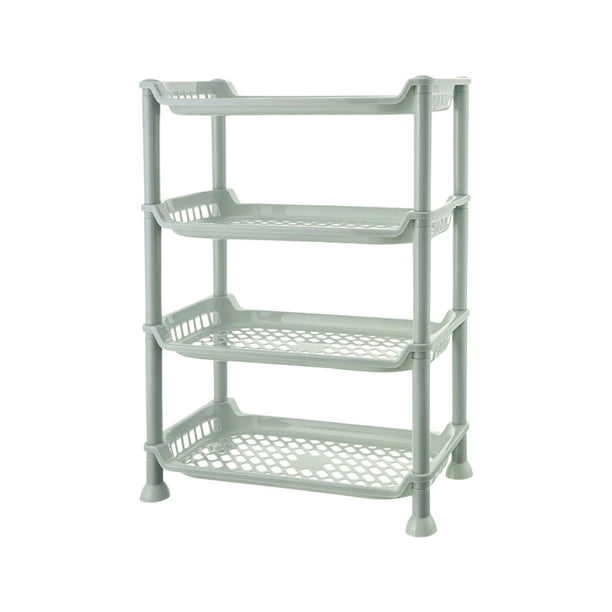 Organizador de baño de 4 niveles: estante escalonado para artículos de tocador de ducha, organizador de encimera de cocina, estante de almacenamiento de plástico de varios niveles, base antideslizant
