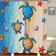 thumbnail image 3 of 4PCS Blue Fish Shower Curtain Sets with Rugs, Waterproof Fabric Shower Curtain, Kids Cartoon Aesthetic Minimalist Abstract Fishes Sea Ocean Animal Fishing Beach Coastal Nautical Bathroom Decor, 3 of 7