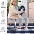 thumbnail image 3 of Buganda Buffalo Plaid Area Rug, Navy and White 3'x5' Washable Cotton Carpet, Indoor Outdoor Rugs for Living Room, Kitchen, Patio, All Season Home Decor, 3 of 9