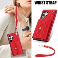 thumbnail image 2 of for Samsung Galaxy S24 Ultra Case, Wallet Phone PU Leather Case with Card Holder Crossbody Cover for Women Girls Strap Wristlet RFID Blocking Shockproof Protective Cover for Samsung S24 Ultra, Red, 2 of 9