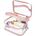 thumbnail image 2 of Bolso de maquillaje transparente de DOBLE capa TANGJMXG rosa, 2 of 5