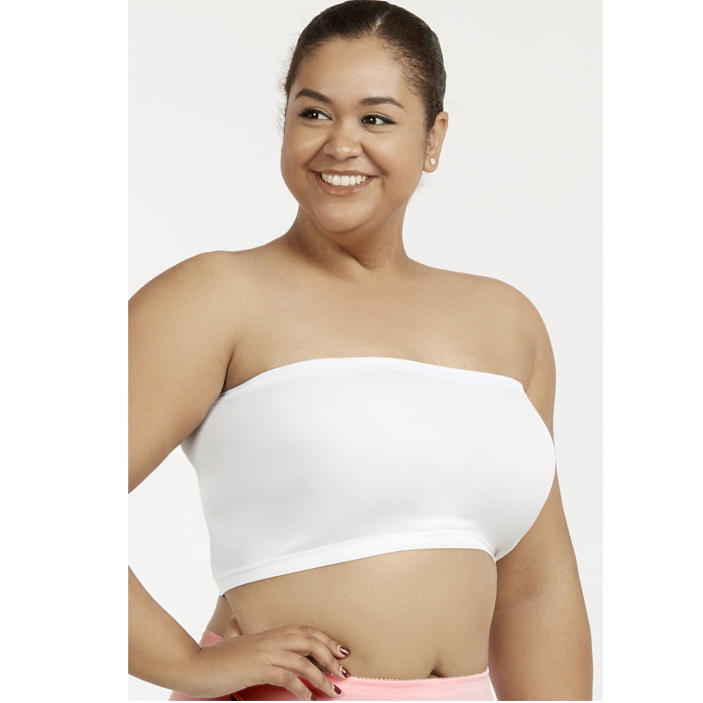 1 Pc Womens Plus Size Tube Top Bra Strapless Bandeau One Size Fits Most White - Walmart.com