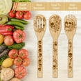 thumbnail image 4 of Juego de 6 utensilios de cocina de bambú, cucharas de cocina de madera grabadas, espátula de bambú para tallar, cuchara de cocina de madera., 4 of 7