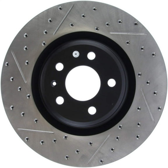 StopTech Slotted & Drilled Sport Brake Rotor Fits select: 2013-2017 AUDI Q5, 2017-2020 PORSCHE MACAN