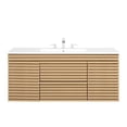 thumbnail image 2 of Pemberly Row 48" MDF and Particleboard Wall-Mount Bathroom Vanity - Oak/White, 2 of 8
