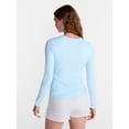 thumbnail image 3 of No Boundaries Ribbed Crewneck Tee with Long Sleeves, Women's and Women's Plus XXS-4X, 3 of 4