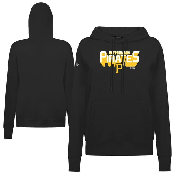 Women's Levelwear Black Pittsburgh Pirates Adorn Retro 3D Pullover Hoodie