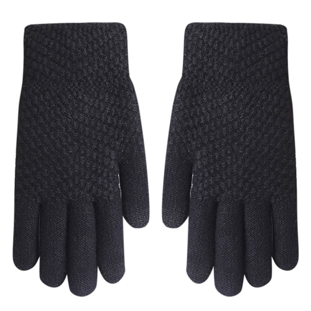 AWZXDE Womens Gloves Knitted Wool Screen Plus Velvet Thickened Solid Color Cold Proof Warm
