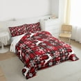 thumbnail image 2 of Homewish Wild Christmas Reindeer Bedding Comforter Set,Red Geometric Plaid Twin Comforter Sets,White Snowflake Bedding Set For Teens,Ultra Soft Home Decor Reversible,2 Pieces, 2 of 7