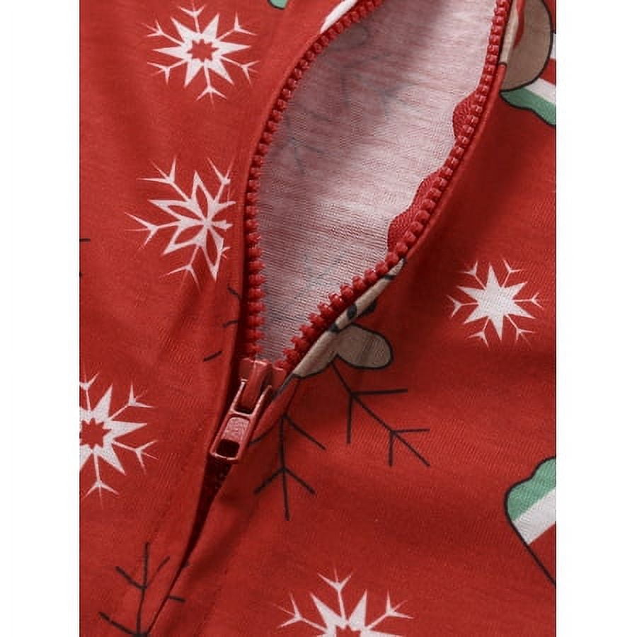 Sinhoon Christmas Family Matching Hoodie Pajamas Reindeer One Piece Jumpsuit Zipper Pjs for Adult Kids Baby