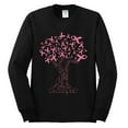 thumbnail image 2 of Wild Bobby Breast Cancer Awareness Pink Tree Words of Encouragement Breast Cancer Awareness Men Long Sleeve Shirt, Black, Small, 2 of 6
