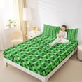 thumbnail image 4 of Feelyou Green Pixelate Miner Teens Bed Sheets, Retro Video Game King Sheets, 4pcs, 4 of 7