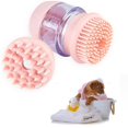 thumbnail image 1 of XINYUICEAN Cepillo de Baño para Perro Mascotas, Cepillo para Perros con 2 Cabezales de Cepillo de Si multicolor, 1 of 7