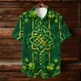 thumbnail image 6 of VBTAPA St. Patrick's Day Button Down Shirt Men Funny Irish Shamrock Print Short Sleeve Shirts Tropical Beach Dress Shirt Green XXL, 6 of 9