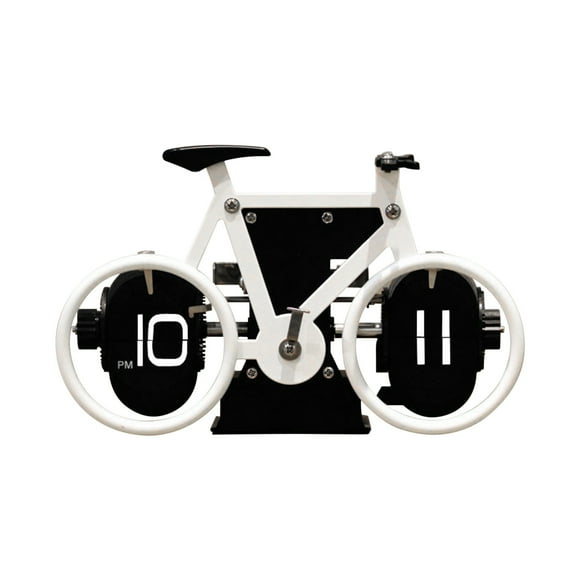 Agiferg Retro European Bicycle Style Page Turning Clock Creative Desktop Clock Fashion Ornaments Decorative Clock