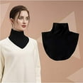 thumbnail image 5 of Women's Solid Stripe Turtleneck Dickey Collar Wear Outer or in Sweater Hoodie High Neck Mock Collar, 5 of 5