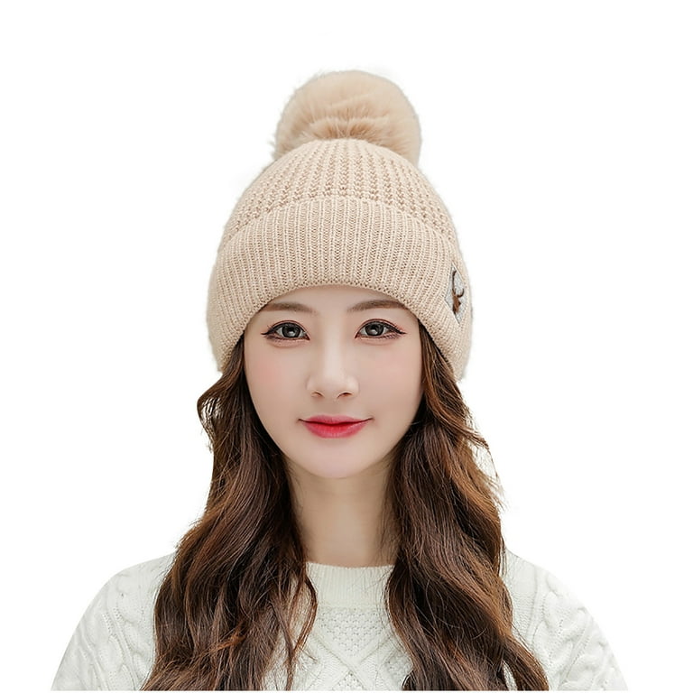 BEANIE WOOL HAT WITH DOUBLE POM POM, WOMEN \ HATS AND SCARFS \ WOOL BEANIE  HATS