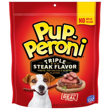UPC: 0079100836253 | Pup-Peroni Triple Steak Flavor Dog Treats  22.5oz Bag