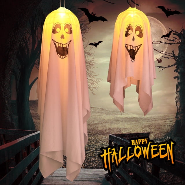 Xihbxyly Lámpara de Araña de Halloween, Luz Led de Terror, Efecto de Luz Blanca Cálida, Decoración para Fiestas Al Aire Libre, Diseño Seguro Sin Llamas, Ambiente Festivo, 1 Lámpara de Utilería.