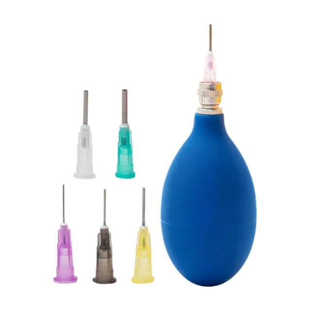 Botella con aplicadores de precisión, botella flexible, aplicadores de aceite y disolvente, de goma de 45 ml azul