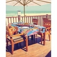 thumbnail image 2 of Fsddascl Football Outdoor Tablecloth - 60x84 Inch Rectangle Dining Table Cover, Yellow Blue Pink Watercolor Abstract Art Sports Waterproof Outdoor Table Cloth with Umbrella Hole & Zipper for Patio, 2 of 7